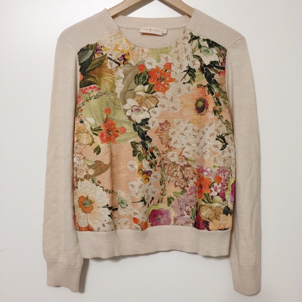 Tory Burch Kerstin Floral Sweater